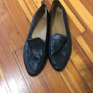 Black, buttery leather slides size 9.5